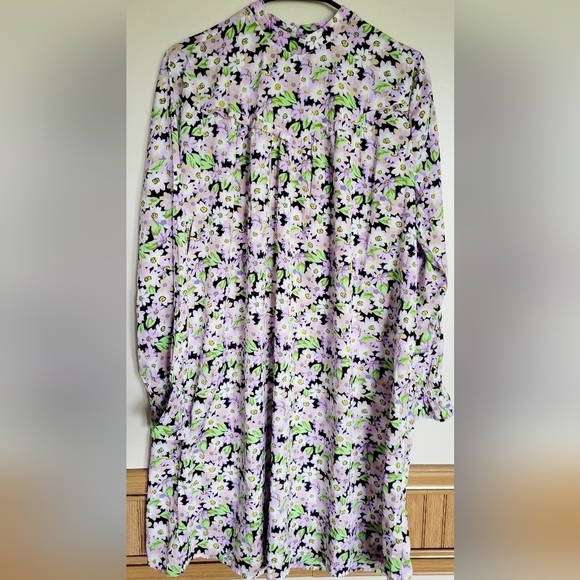 Pieces Dresses & Skirts - PIECES Women's Purple Long Sleeve Floral Midi Dress Size Large